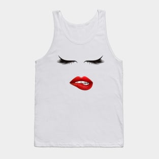 Eyelashes and red lips Tank Top